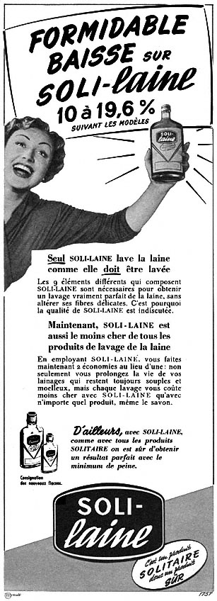 Publicit� Solitaire 1952