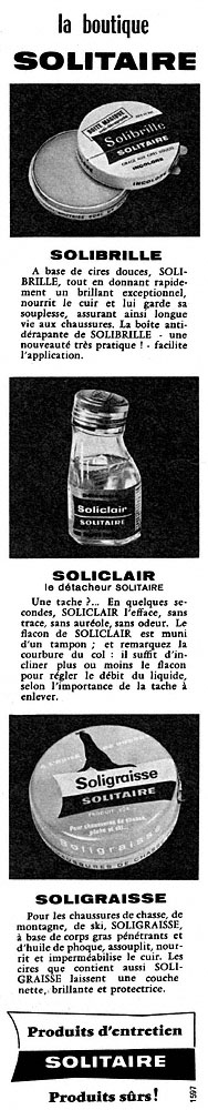 Publicit� Solitaire 1961