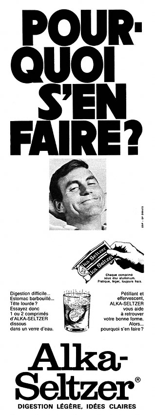 Publicit� Alka-Seltzer 1970