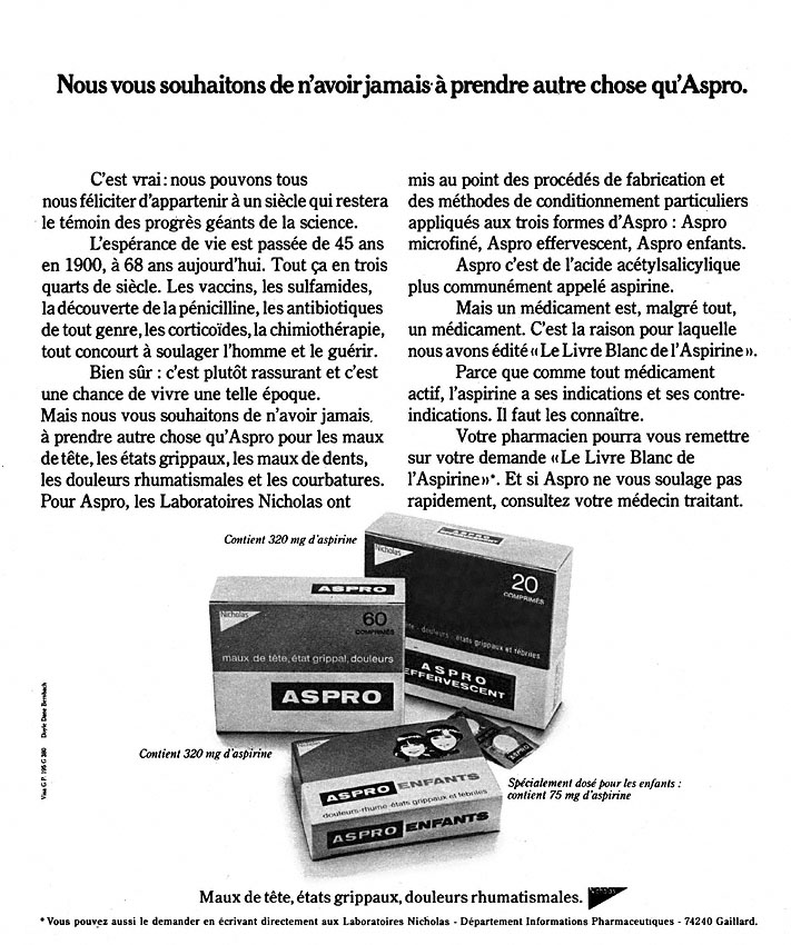 Publicit� Aspro 1976