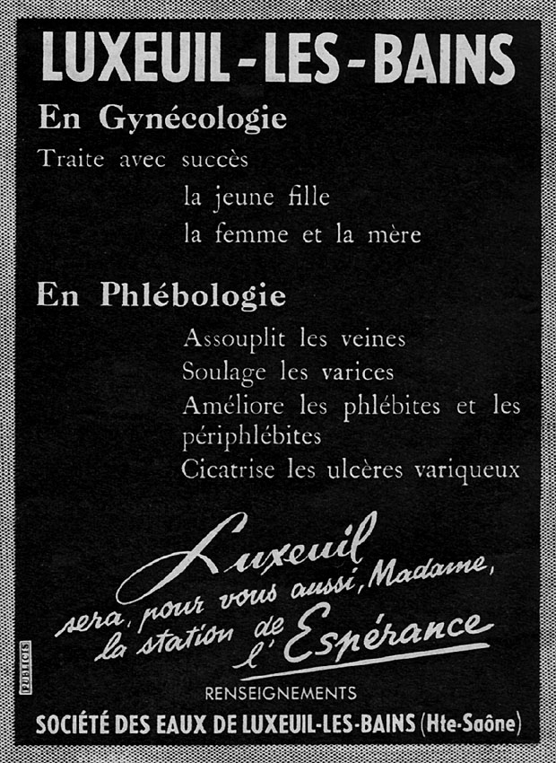 Publicit� Luxeuil-Les-Bains 1953