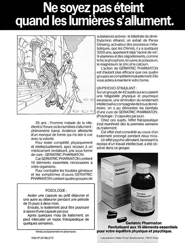 Publicit� Pharmaton 1977