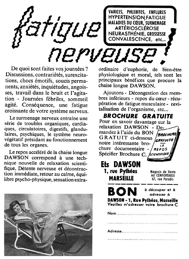 Publicit� Divers 1957