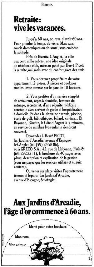 Marque Jardins Arcadie 1972