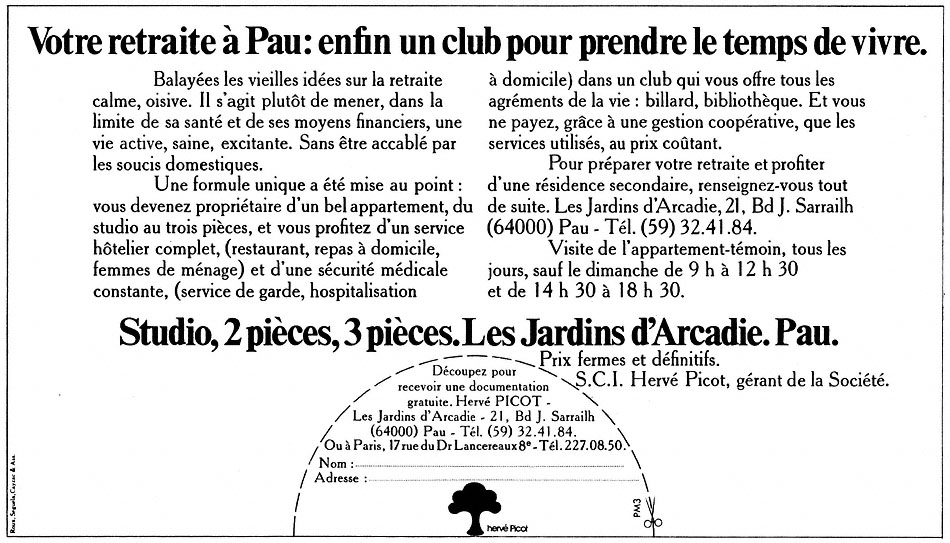 Marque Jardins Arcadie 1974
