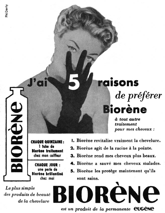 Publicit� Bior�ne 1954