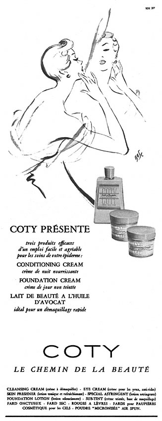 Publicit� Coty 1950