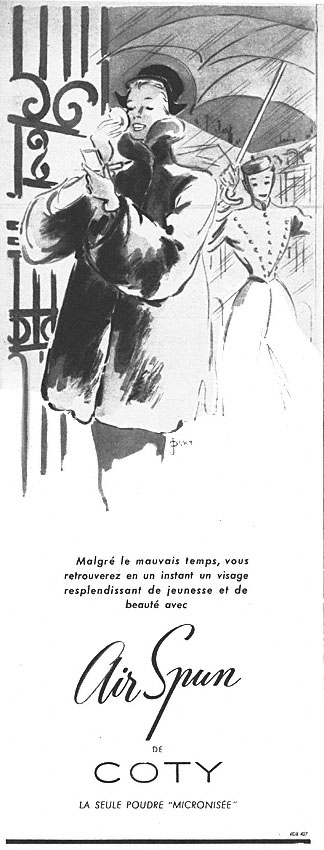 Publicit� Coty 1950