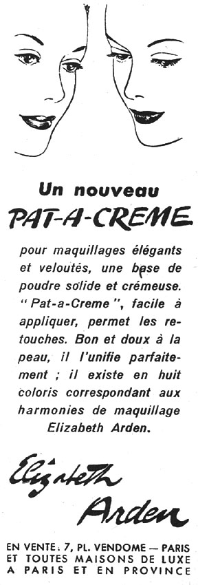 Publicit� Elizabeth Arden 1950