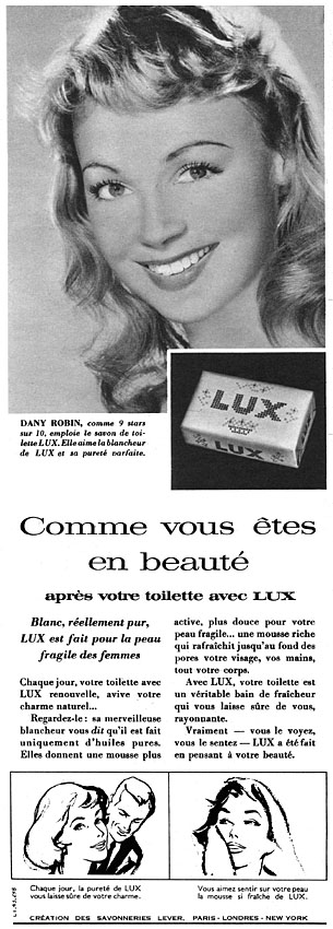 Publicit� Lux 1957