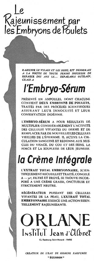 Publicit� Orlane 1952