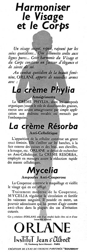 Publicit� Orlane 1952