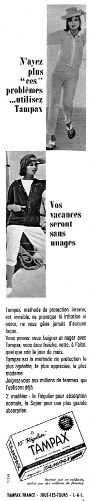 Publicit� Tampax 1965