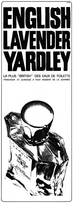 Publicit� Yardley 1970