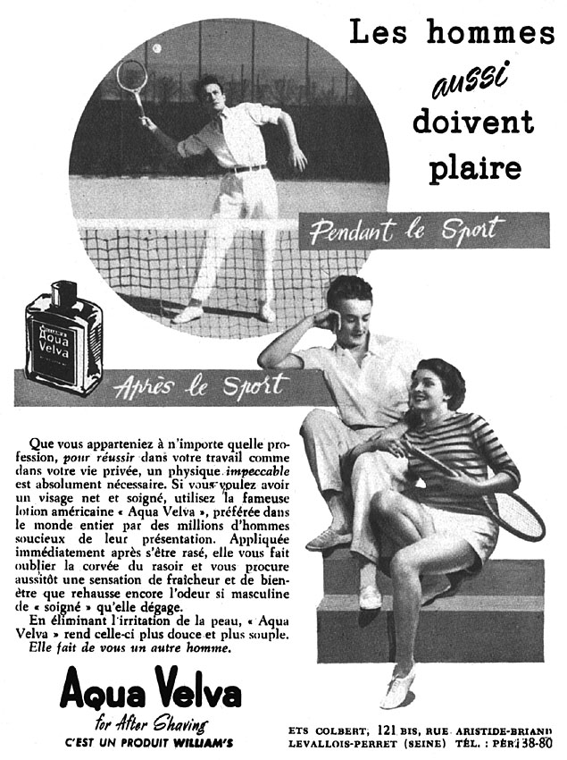 Publicit� Aqua Velva 1949