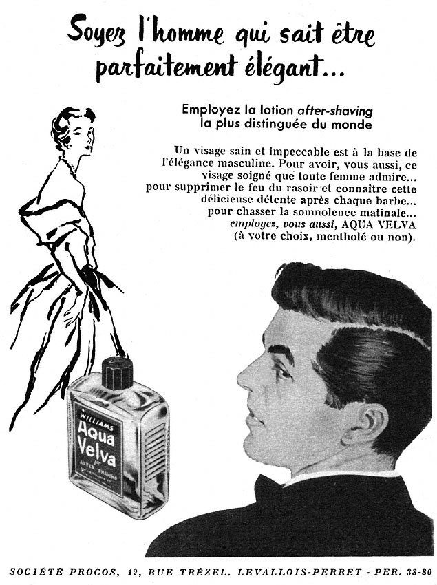 Publicit� Aqua Velva 1952