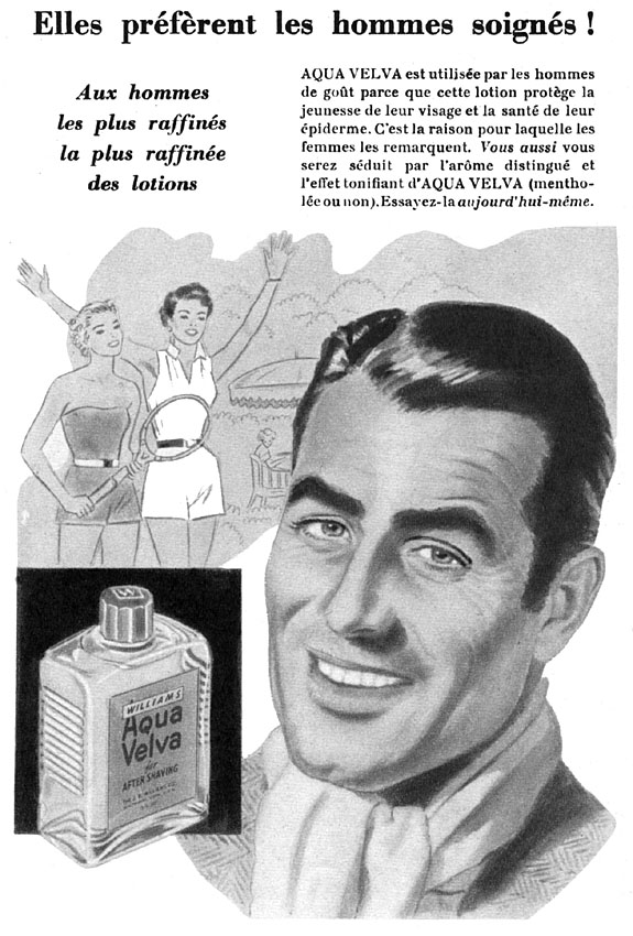 Publicit� Aqua Velva 1955