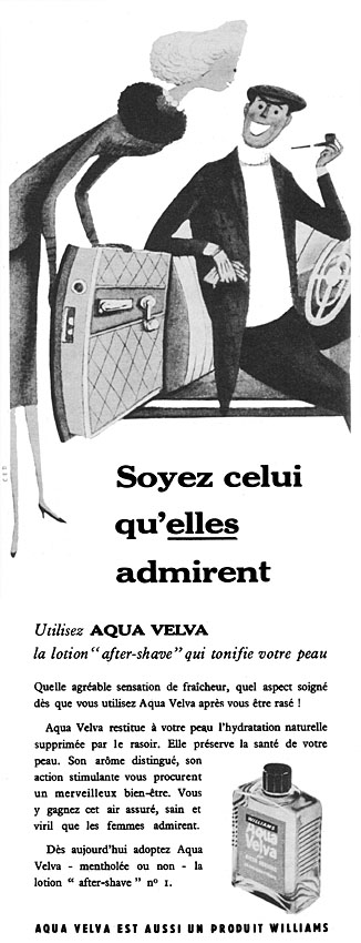 Publicit� Aqua Velva 1957