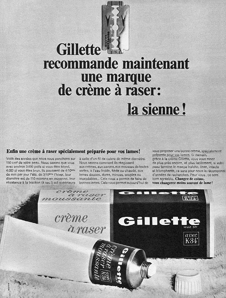 Publicit� Gilette 1965