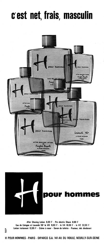 Publicit� H pour Hommes 1963