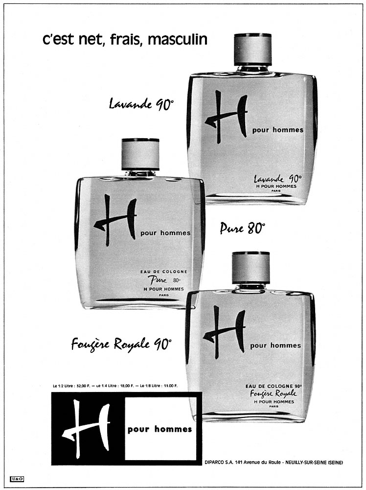 Publicit� H pour Hommes 1964