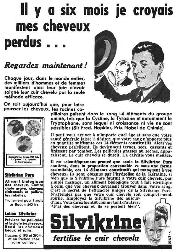 Publicit� Silvikrine 1952