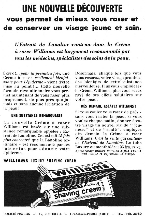 Publicit� Williams 1952