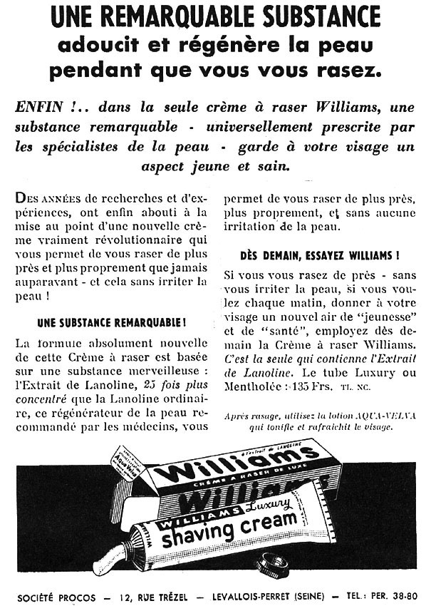 Publicit� Williams 1950