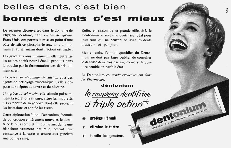 Publicit� Dentonium 1958