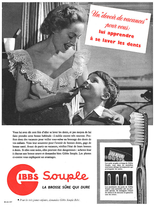Publicit� Gibbs 1954