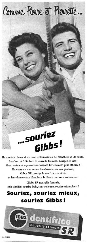 Publicit� Gibbs 1956