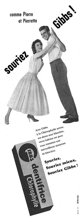 Publicit� Gibbs 1956
