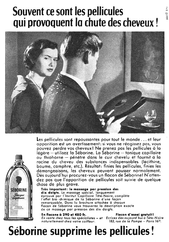 Publicit� Seborine 1956