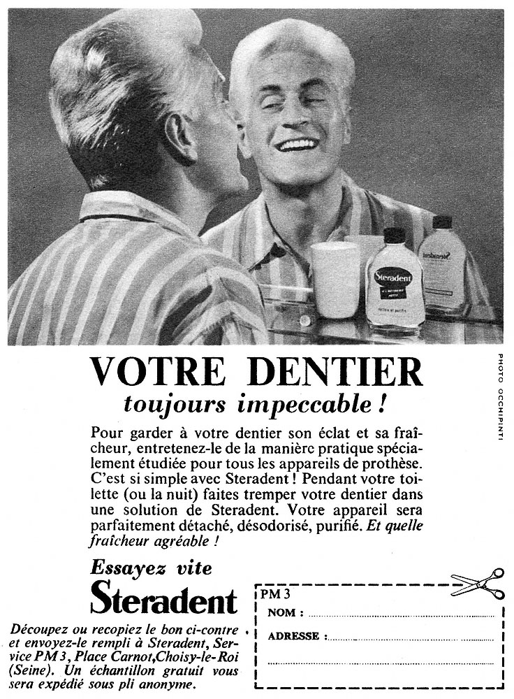 Publicit� Steradent 1961