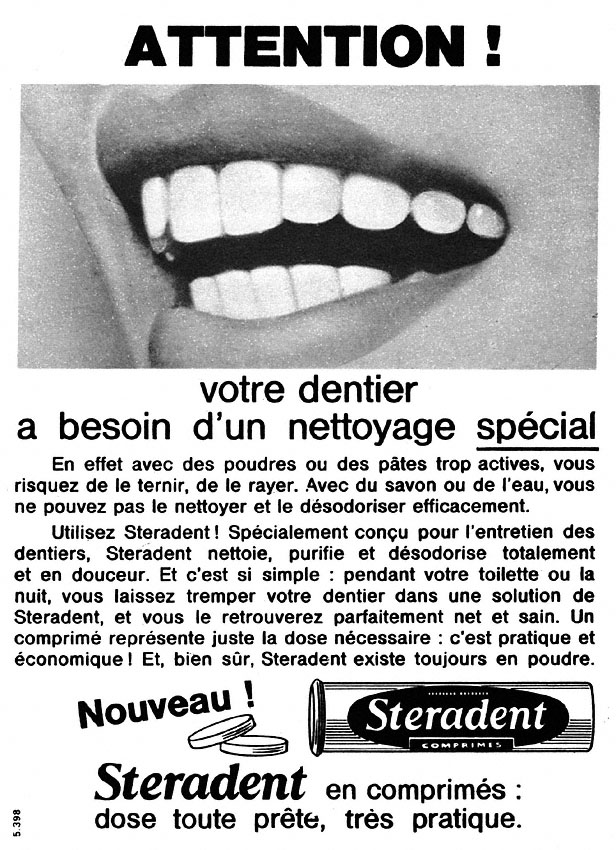 Publicit� Steradent 1964