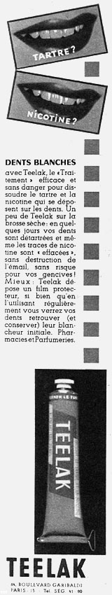 Publicit� Teelak 1959
