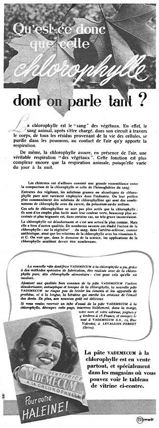 Publicit� Vademecum 1952