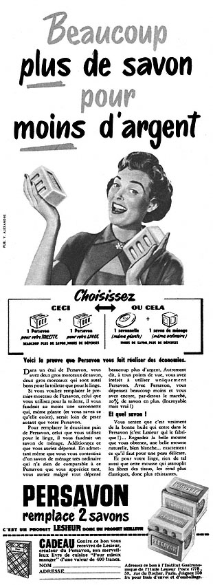 Publicit� Divers 1952