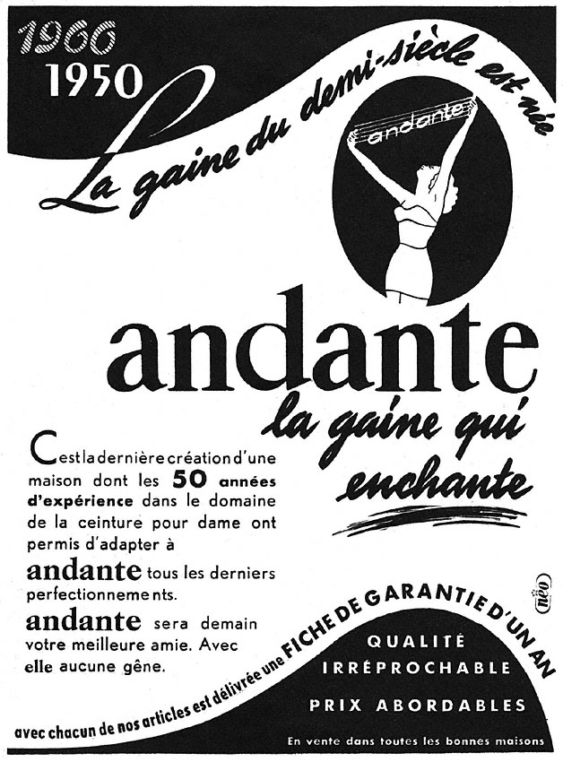 Publicit� Andante 1950