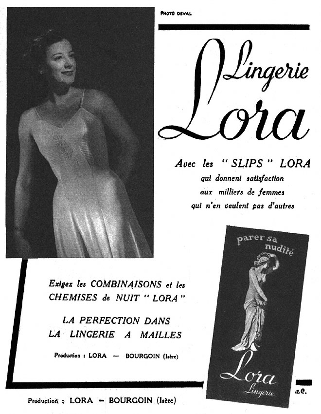 Publicit� Lora 1950