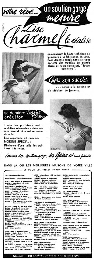 Publicit� Divers 1955