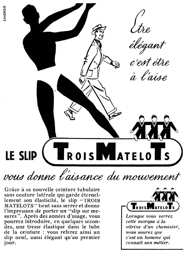 Publicit� Trois matelots 1954