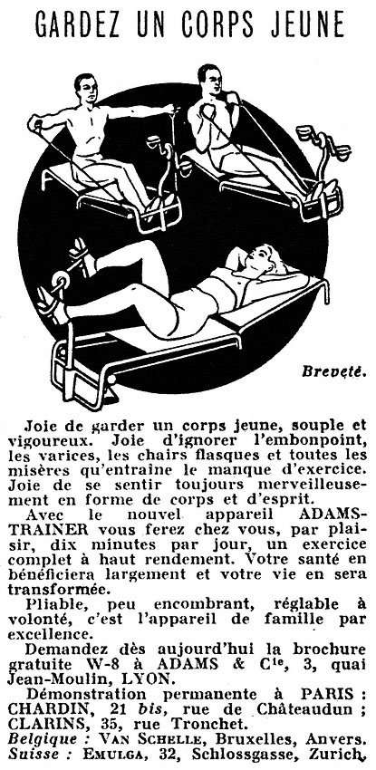 Publicit� Adams Trainer 1956