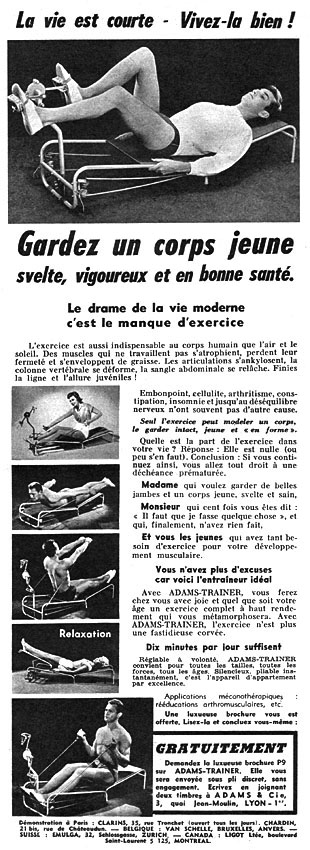 Publicit� Adams Trainer 1960