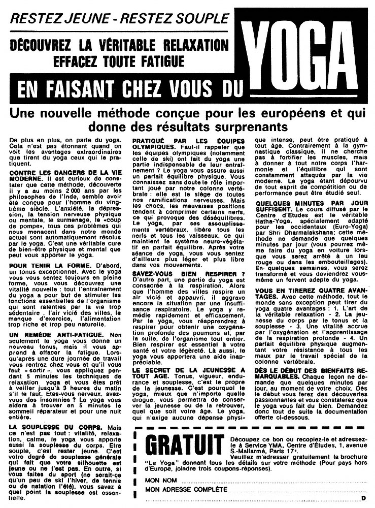 Publicit� Divers 1968
