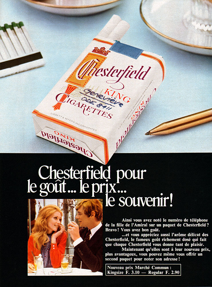 Publicit� Chesterfield 1968