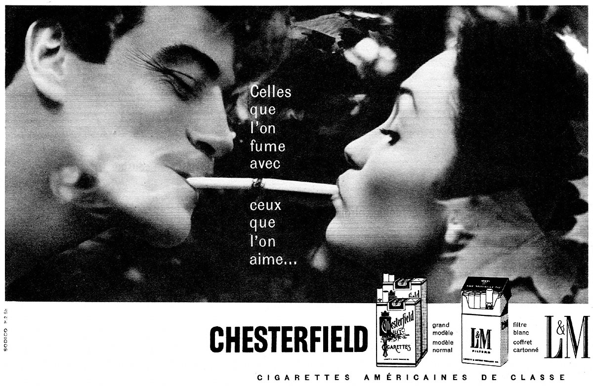 Publicit� Chesterfield 1958