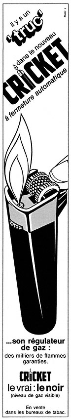 Publicit� Cricket 1968