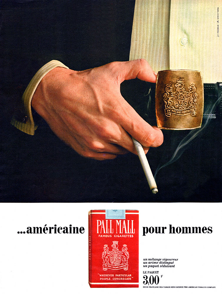 Publicit� Pall Mall 1969