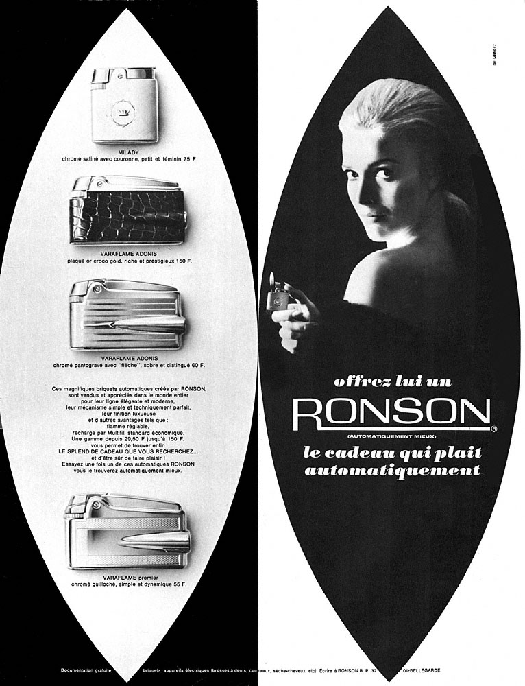 Publicit� Ronson 1967